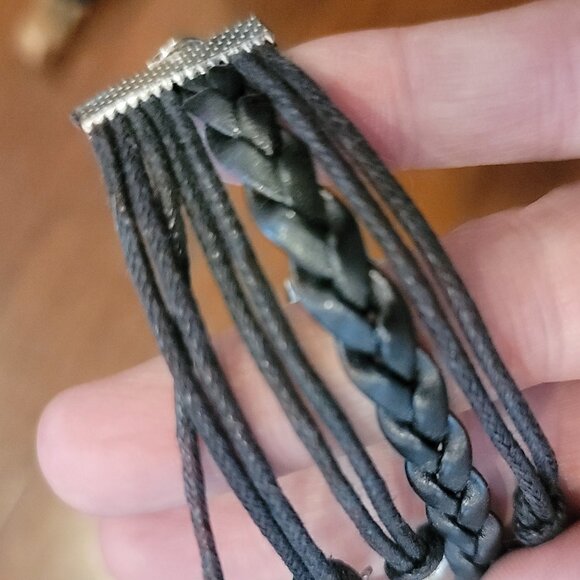 Braided Multistrand Bracelet With A Cat, Tree Of Life And Infinity Links - Picture 5 of 8